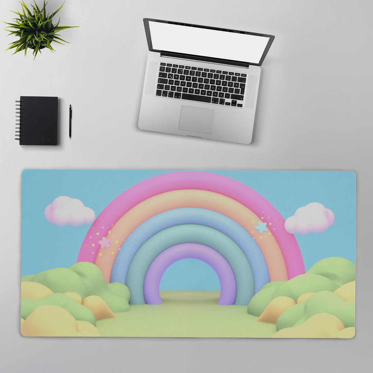 Candy Rainbow X-Large Desk Mat Gaming Mousepad 18x36"
