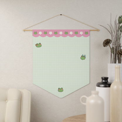 Cutie Frogs Pin Banner - Enamel Pin Collection Display Flag 18" × 21"