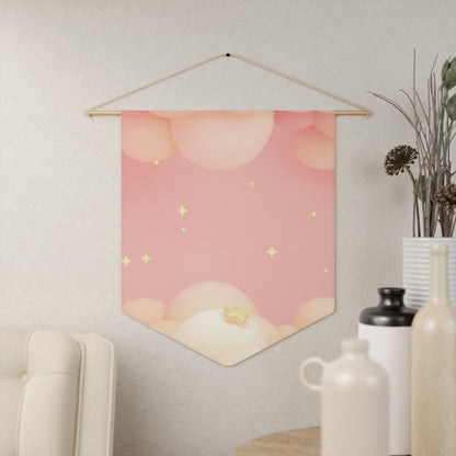 Peach Stars Pin Banner - Enamel Pin Collection Display Flag 18" × 21"