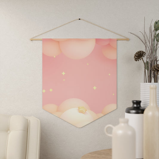 Peach Stars Pin Banner - Enamel Pin Collection Display Flag 18" × 21"