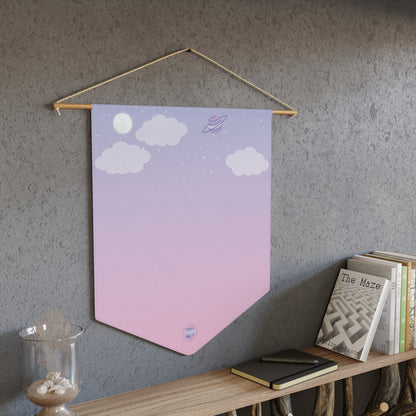 Pastel Space Pin Banner - Enamel Pin Collection Display Flag 18" × 21"