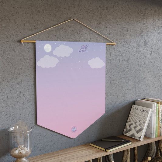 Pastel Space Pin Banner - Enamel Pin Collection Display Flag 18" × 21"
