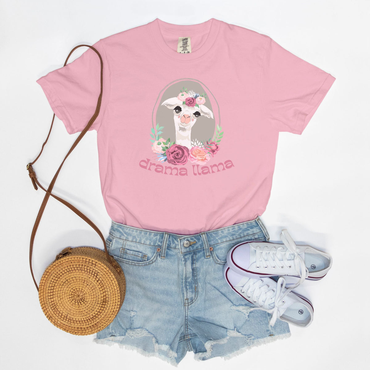 Drama Llama Comfort Colors Tee Blossom