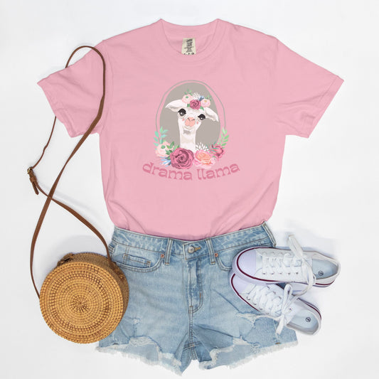 Drama Llama Comfort Colors Tee Blossom