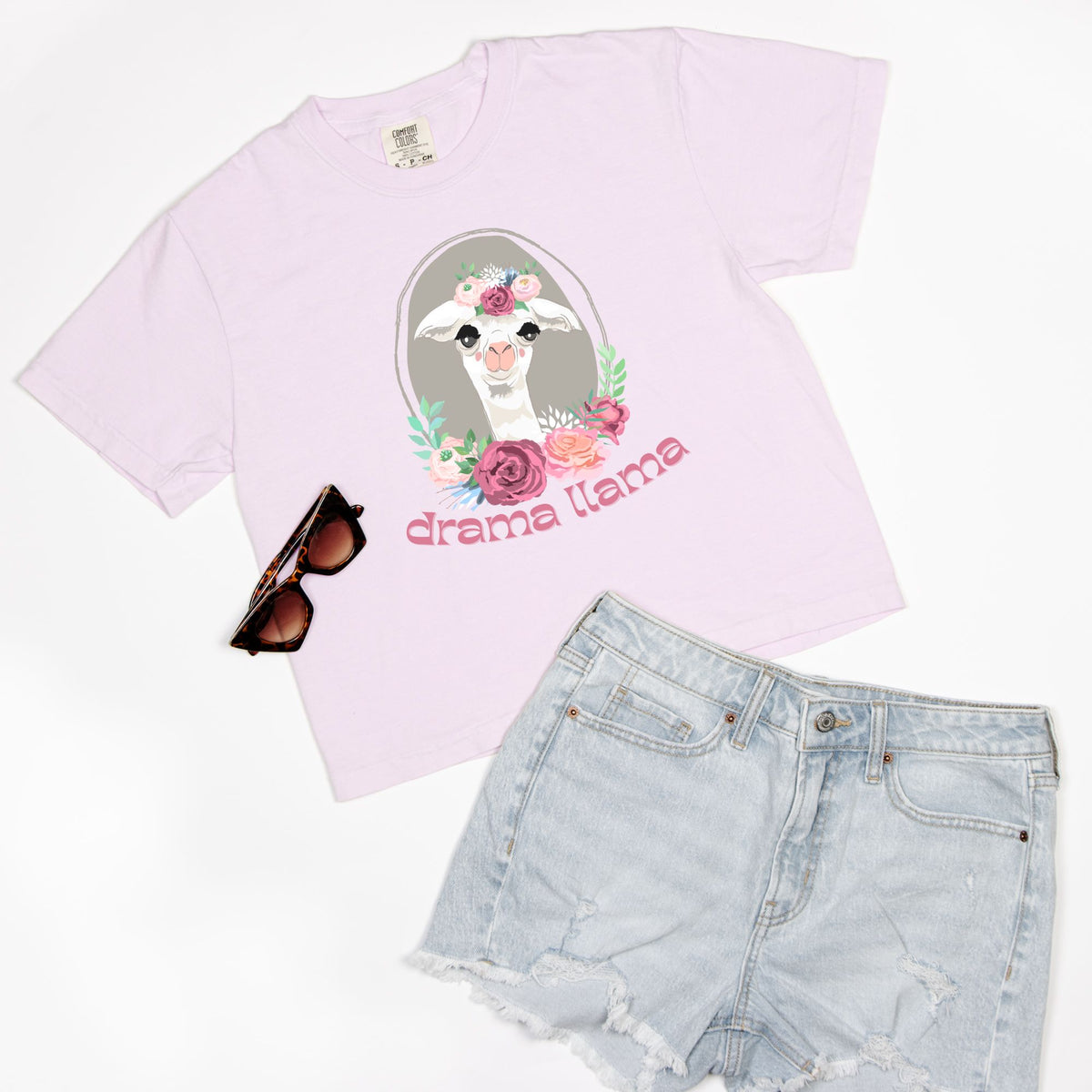 Drama Llama Comfort Colors Boxy Tee Orchid