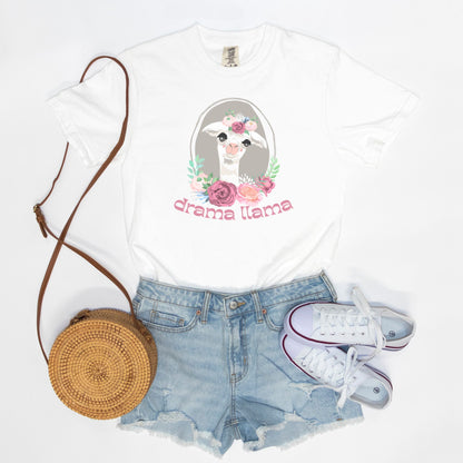Drama Llama Comfort Colors Tee White