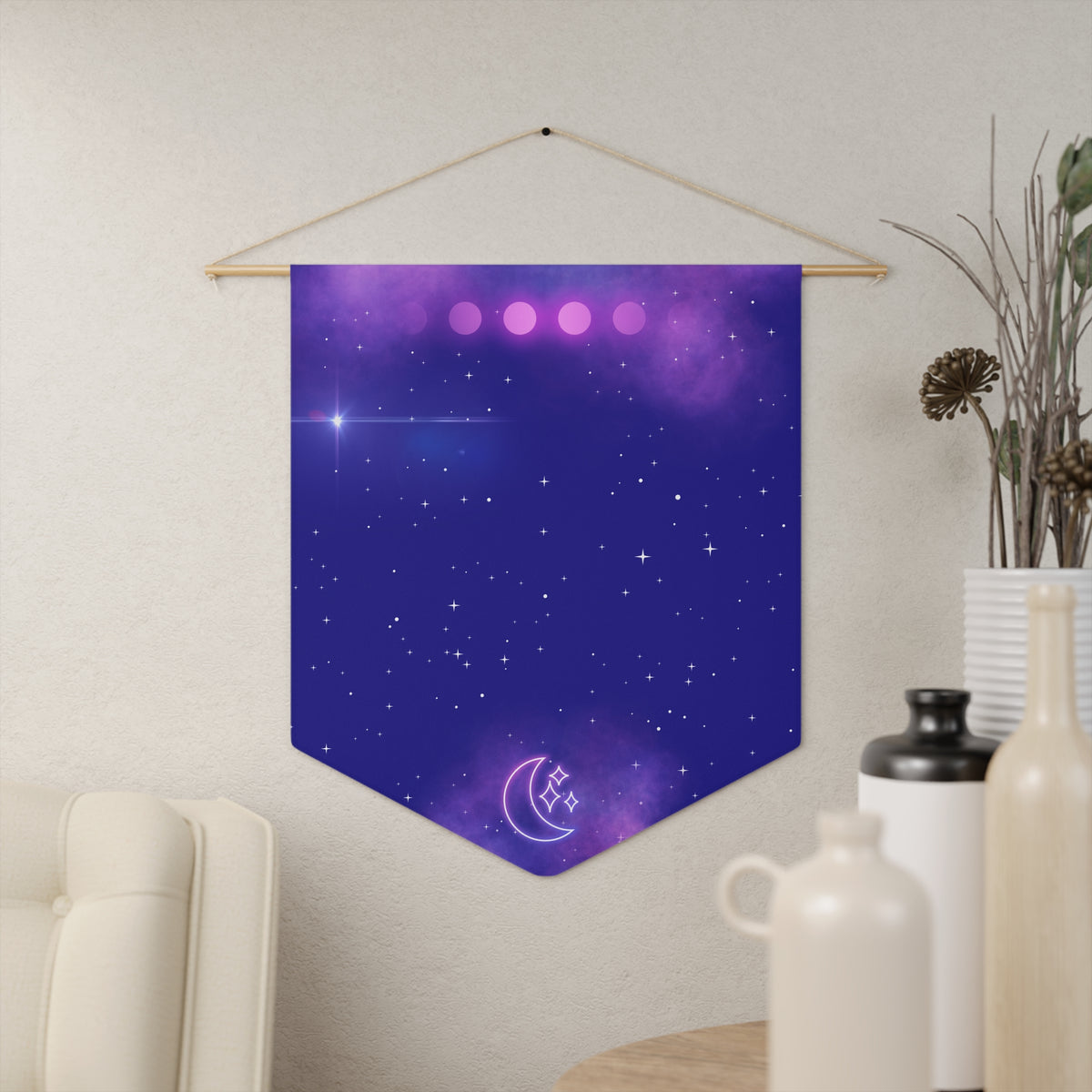 Neon Nebula Pin Banner - Enamel Pin Collection Display Flag 18" × 21"