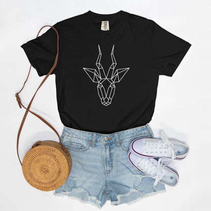 Geometric Antelope Comfort Colors Tee Black