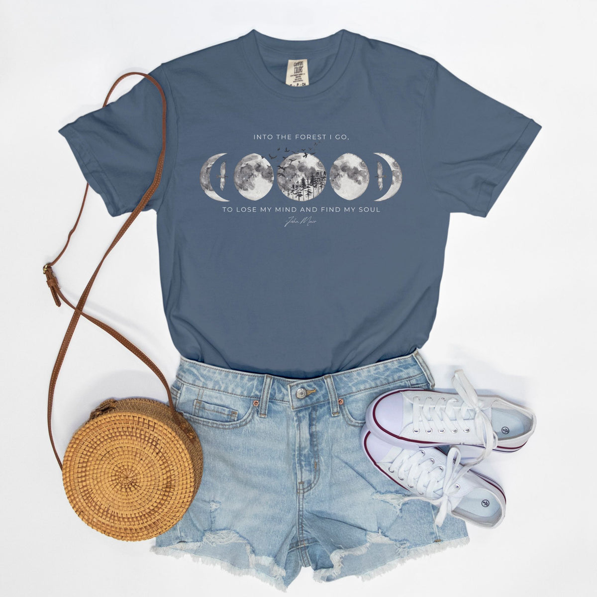 Into the Forest I Go Comfort Colors Tee Blue Jean