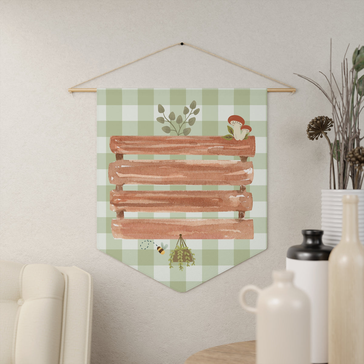 Cottage Pin Banner - Enamel Pin Collection Display Flag 18" × 21"
