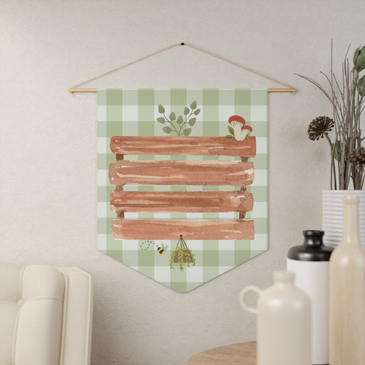 Cottage Pin Banner - Enamel Pin Collection Display Flag 18" × 21"