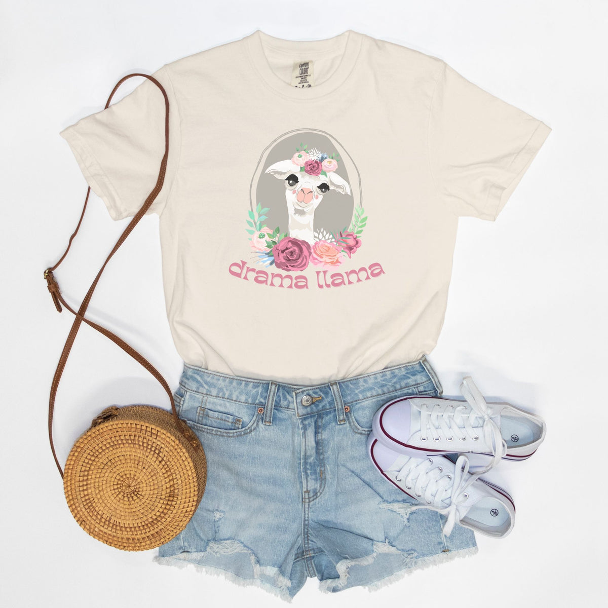 Drama Llama Comfort Colors Tee Ivory
