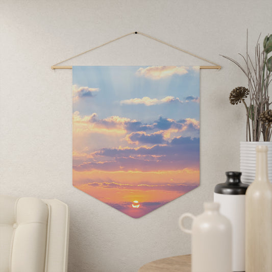 Sunset Pin Banner - Enamel Pin Collection Display Flag 18" × 21"