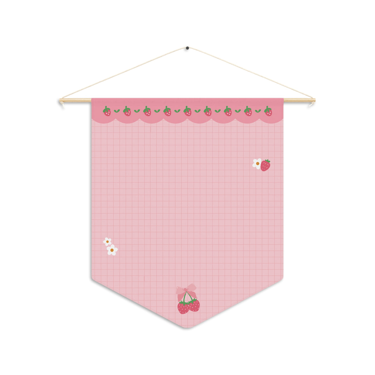 Sweet Strawberries Pin Banner - Enamel Pin Collection Display Flag