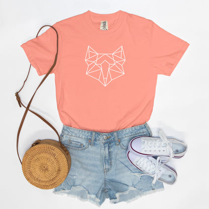 Geometric Fox Comfort Colors Tee Terracotta