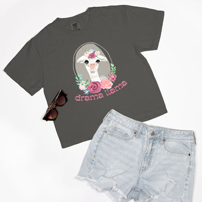 Drama Llama Comfort Colors Boxy Tee Pepper
