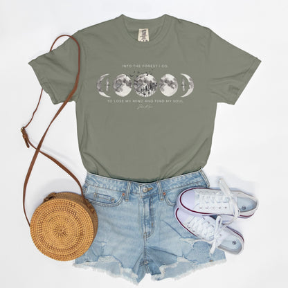 Into the Forest I Go Comfort Colors Tee Moss