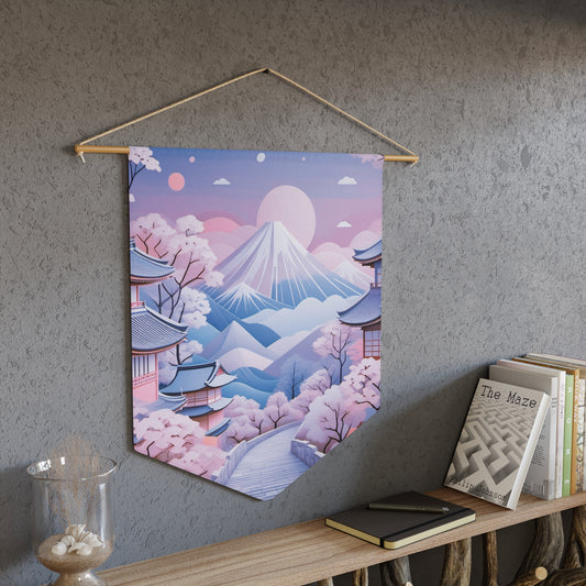 Japanese Pathway Pin Banner - Enamel Pin Collection Display Flag 18" × 21"
