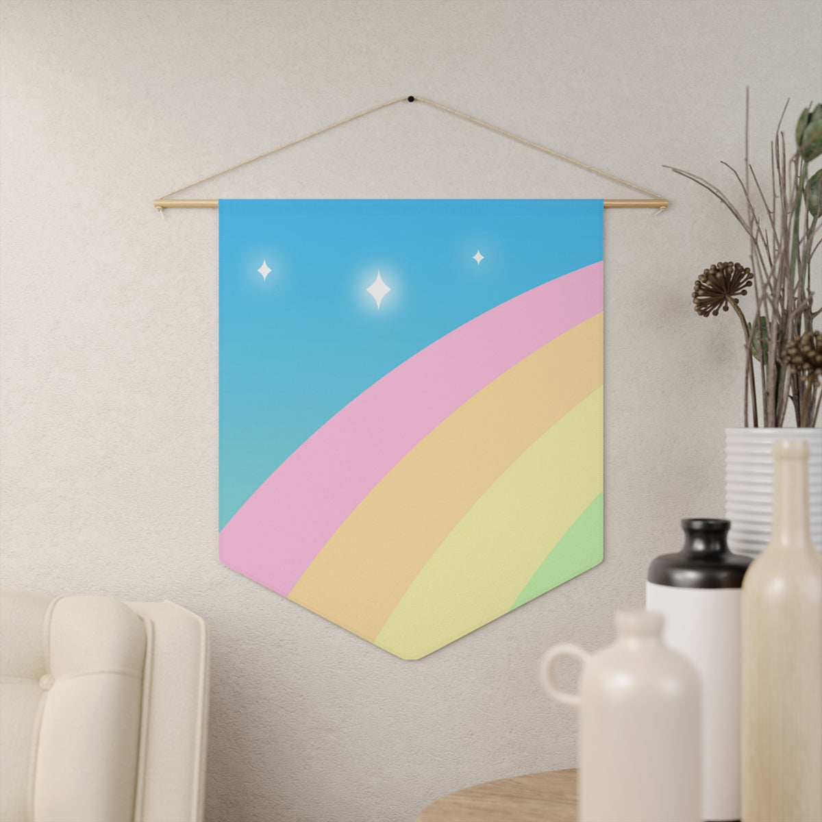 Pin Collection Pennant - Daytime Rainbow 18" × 21"