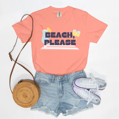 Beach, Please Comfort Colors Tee Terracotta