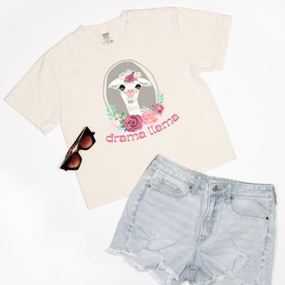Drama Llama Comfort Colors Boxy Tee Ivory