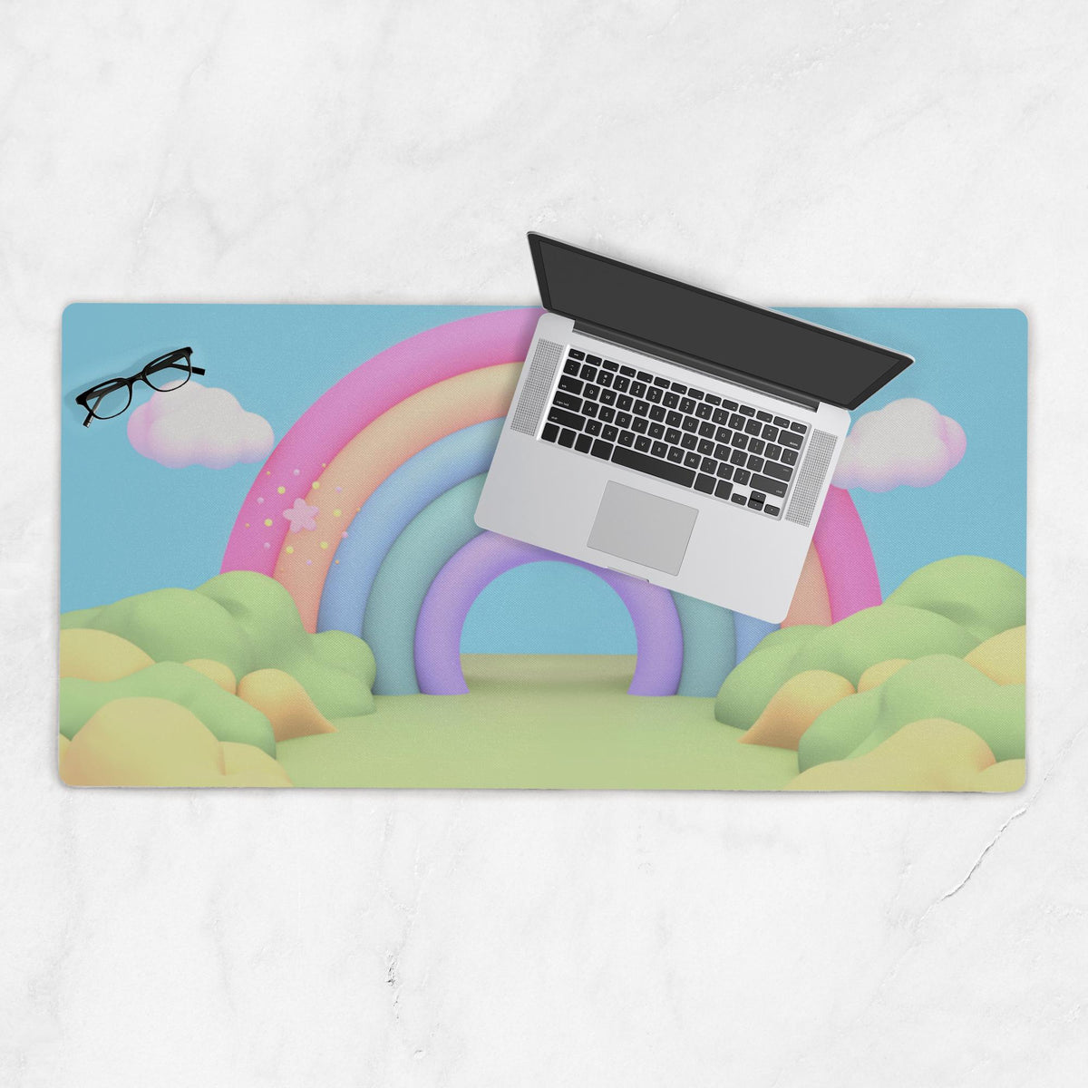 Candy Rainbow X-Large Desk Mat Gaming Mousepad 18x36"