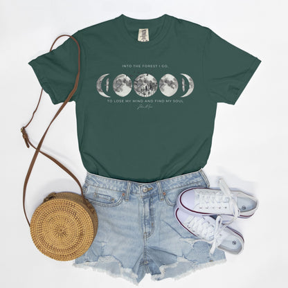 Into the Forest I Go Comfort Colors Tee Blue Spruce