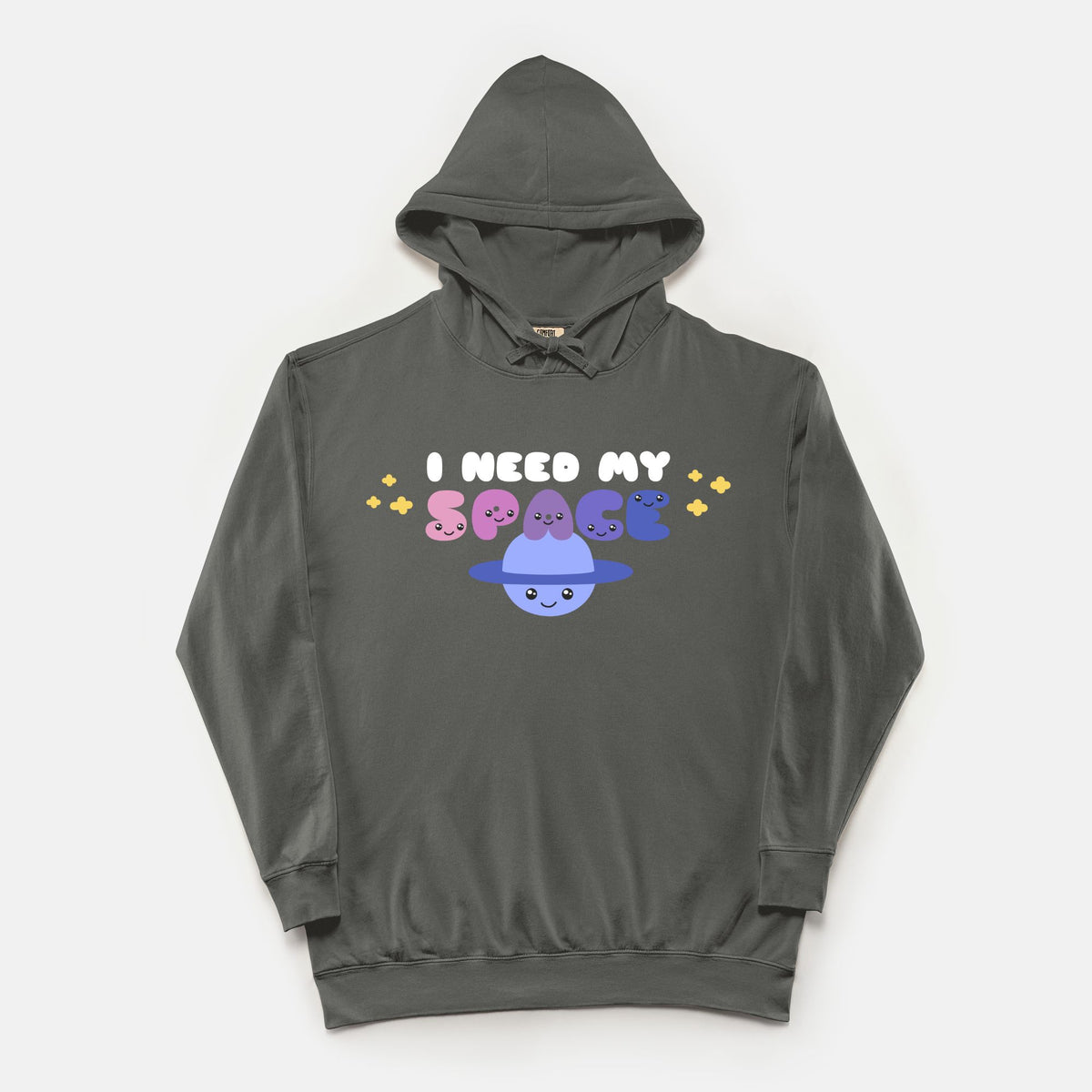 I Need My Space Comfort Colors Hooded Sweatshirt Pepper