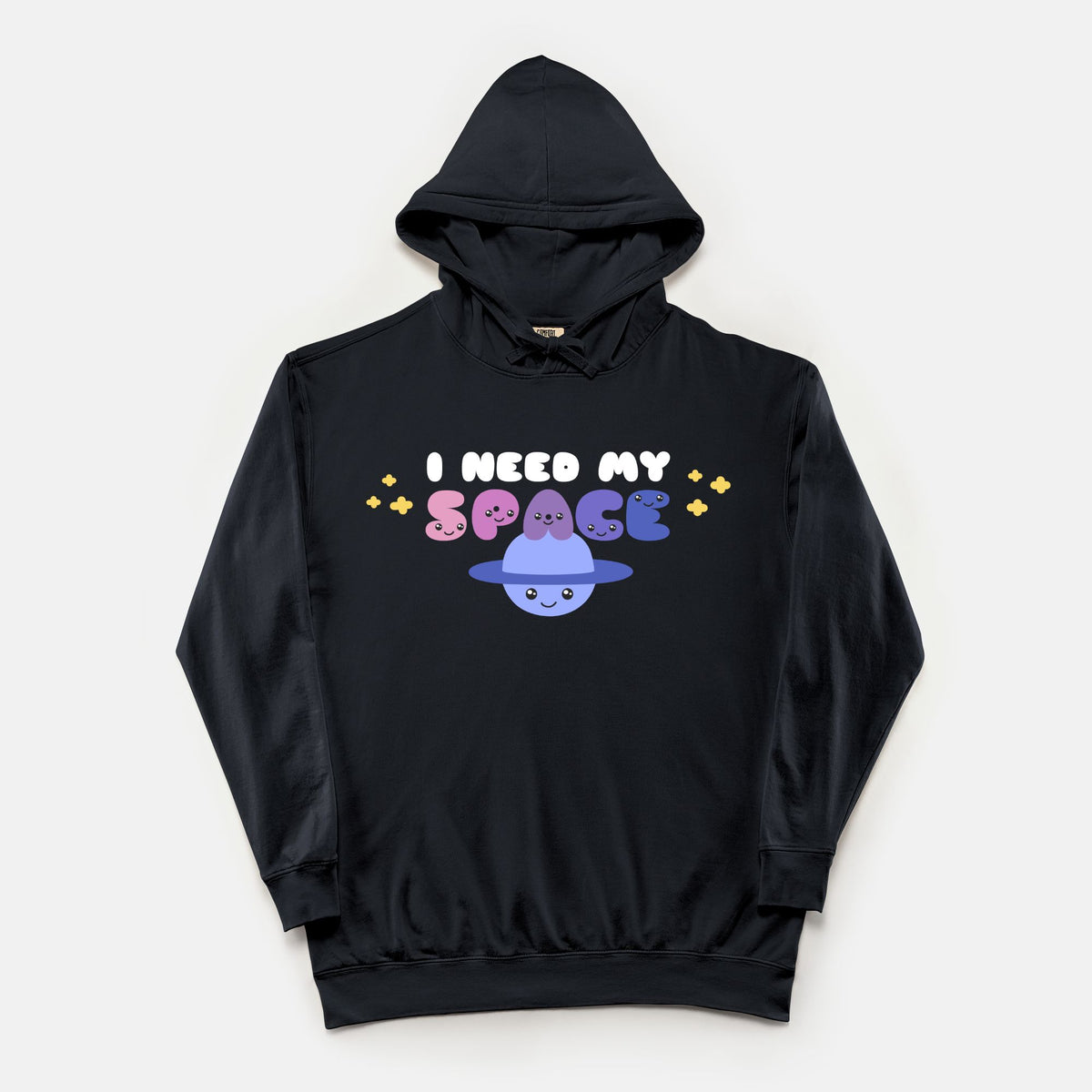 I Need My Space Comfort Colors Hooded Sweatshirt Black