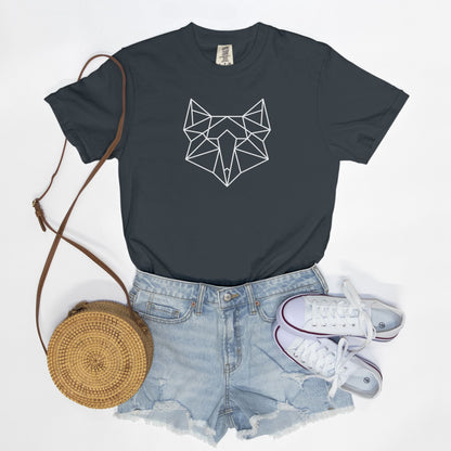 Geometric Fox Comfort Colors Tee Midnight