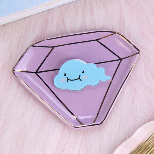Happy Blue Cloud Acrylic Lapel Pin