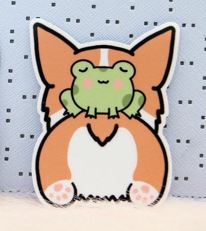 Corgi & Frog Stickers Corgi Butt & Frog
