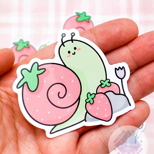 Strawberry Snail Vinyl Sticker