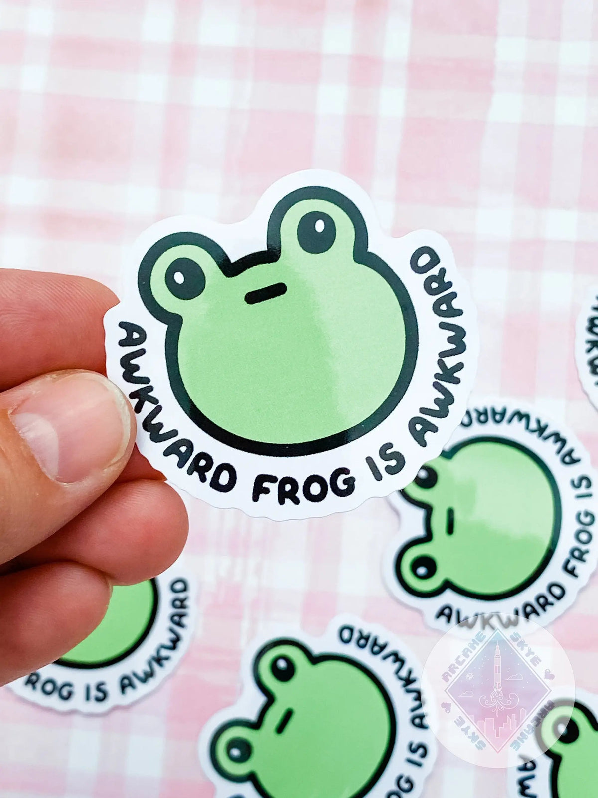 Awkward Frog Vinyl Sticker