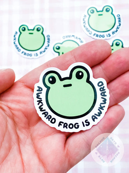 Awkward Frog Vinyl Sticker